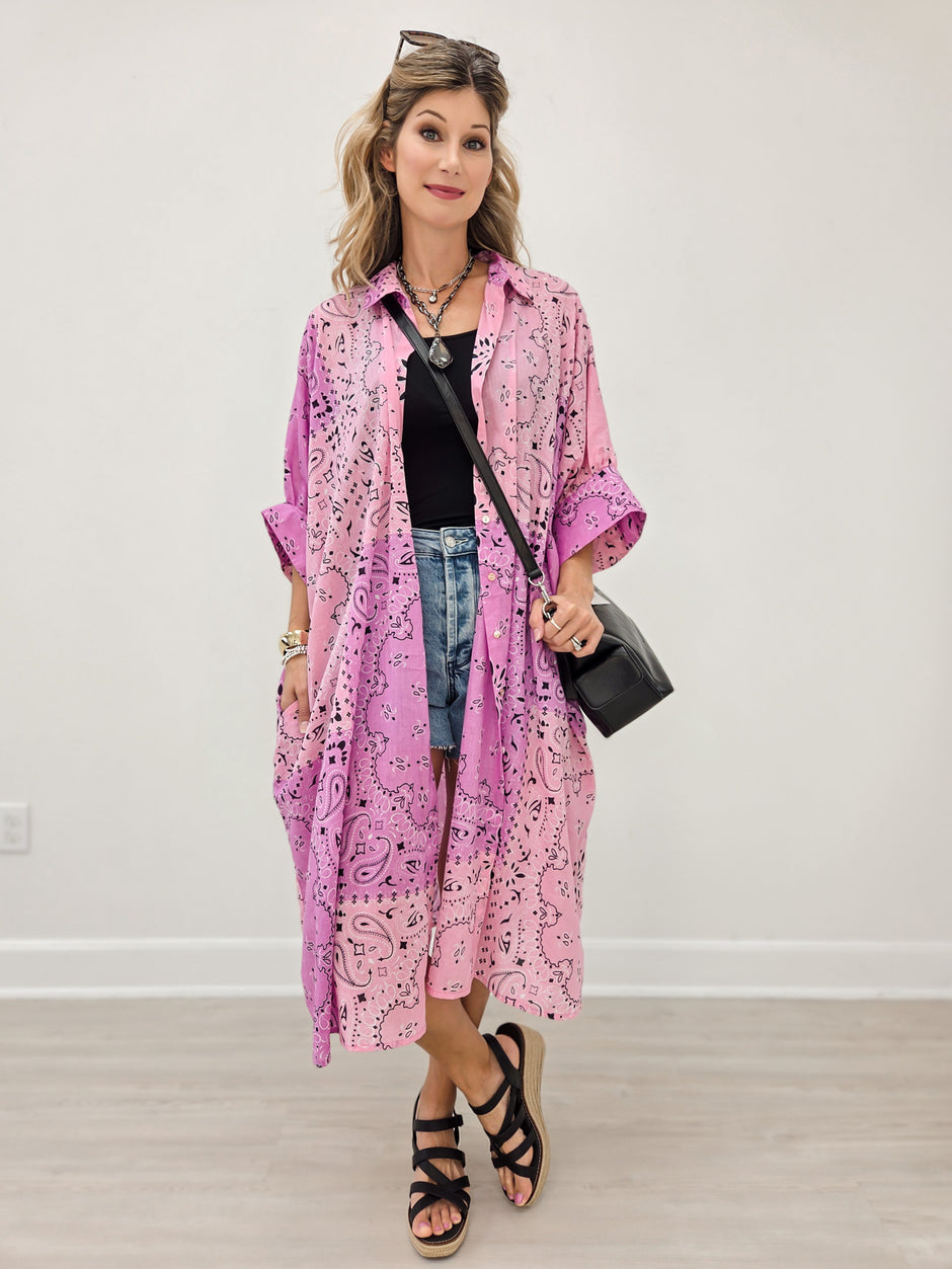 Pink Bandana Maxi Dress