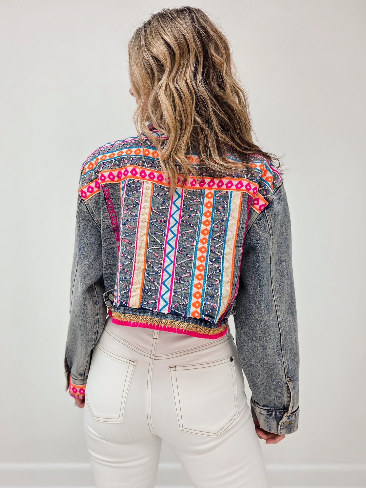 Aztec-Inspired Denim Jacket
