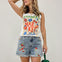High Waist Denim Shorts With Strawberry Embroidery
