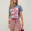Loves Jesus And America Too Patriotic Graphic Tee