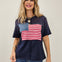 Short Sleeve American Flag Patch Top