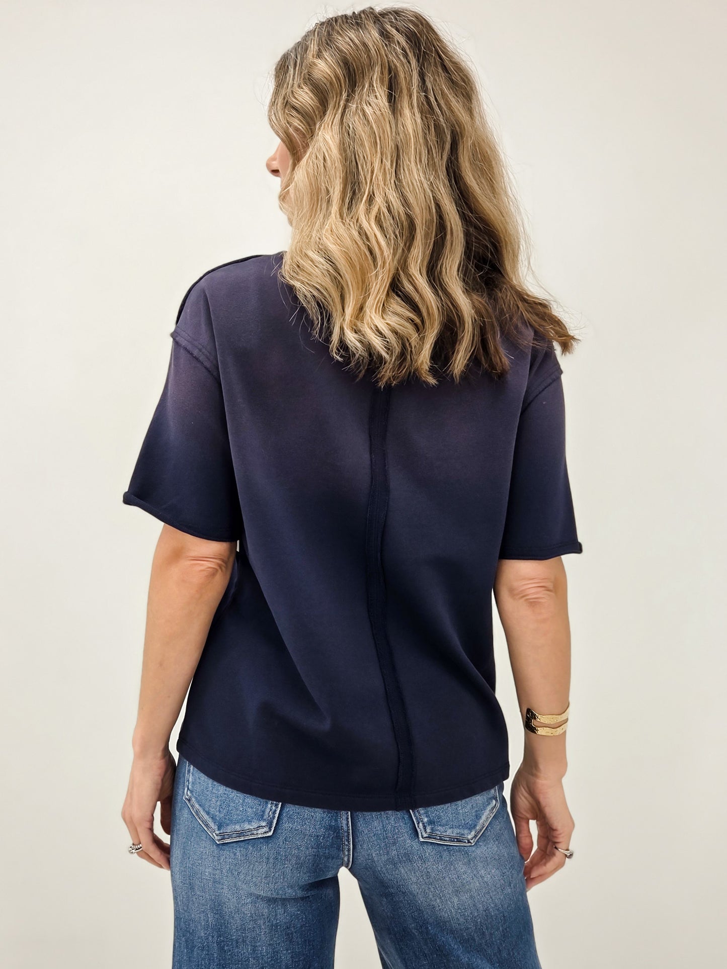 Short Sleeve American Flag Patch Top