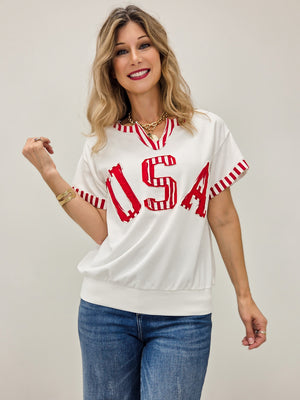 USA Short Sleeve French Terry Top