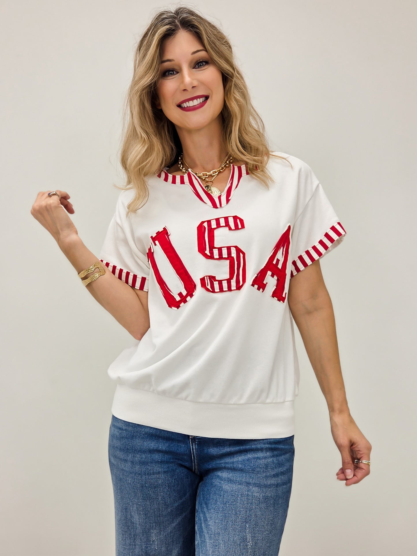 USA Short Sleeve French Terry Top