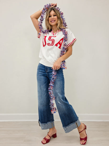USA Short Sleeve French Terry Top
