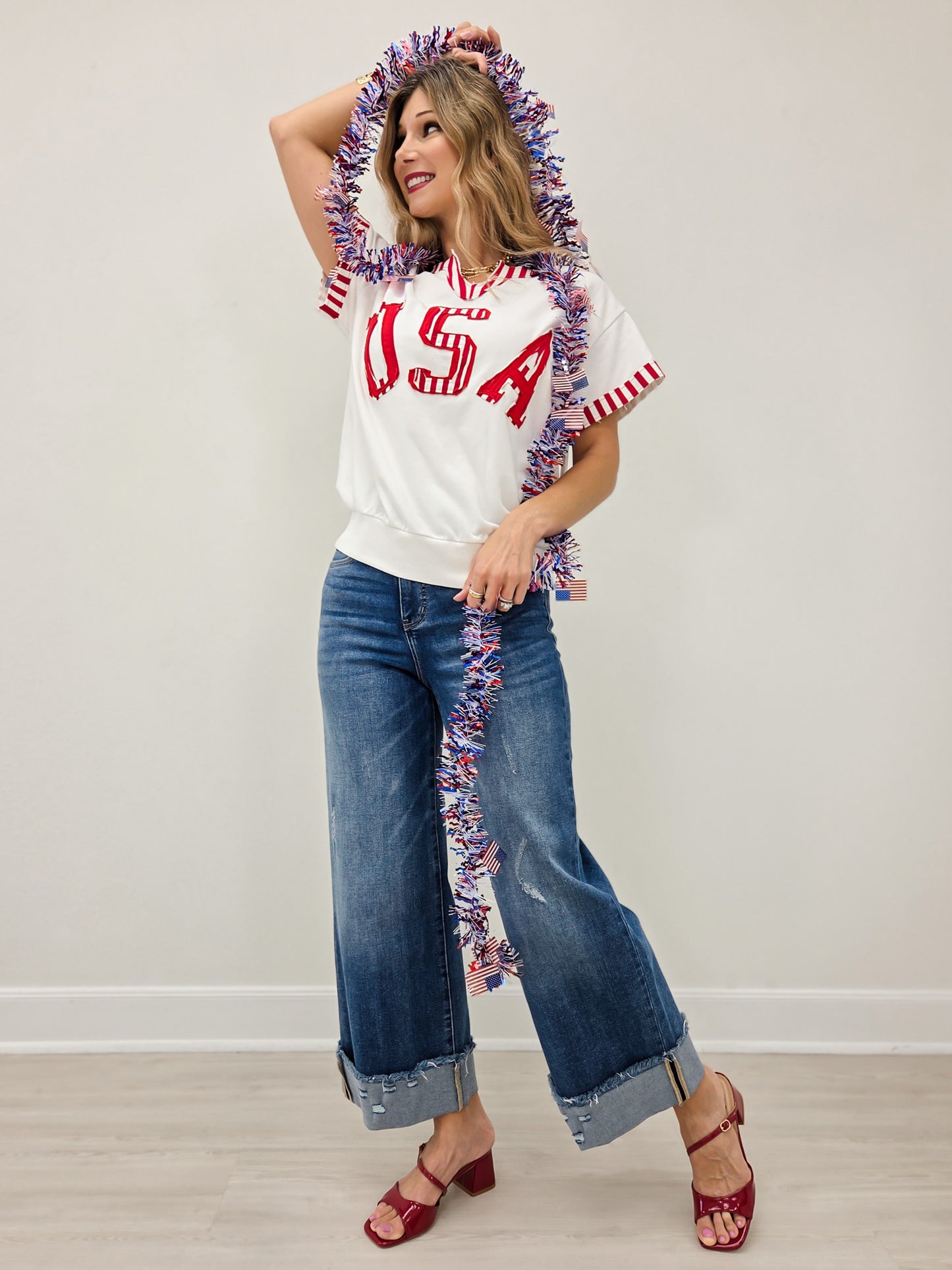 USA Short Sleeve French Terry Top