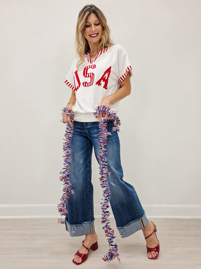 USA Short Sleeve French Terry Top