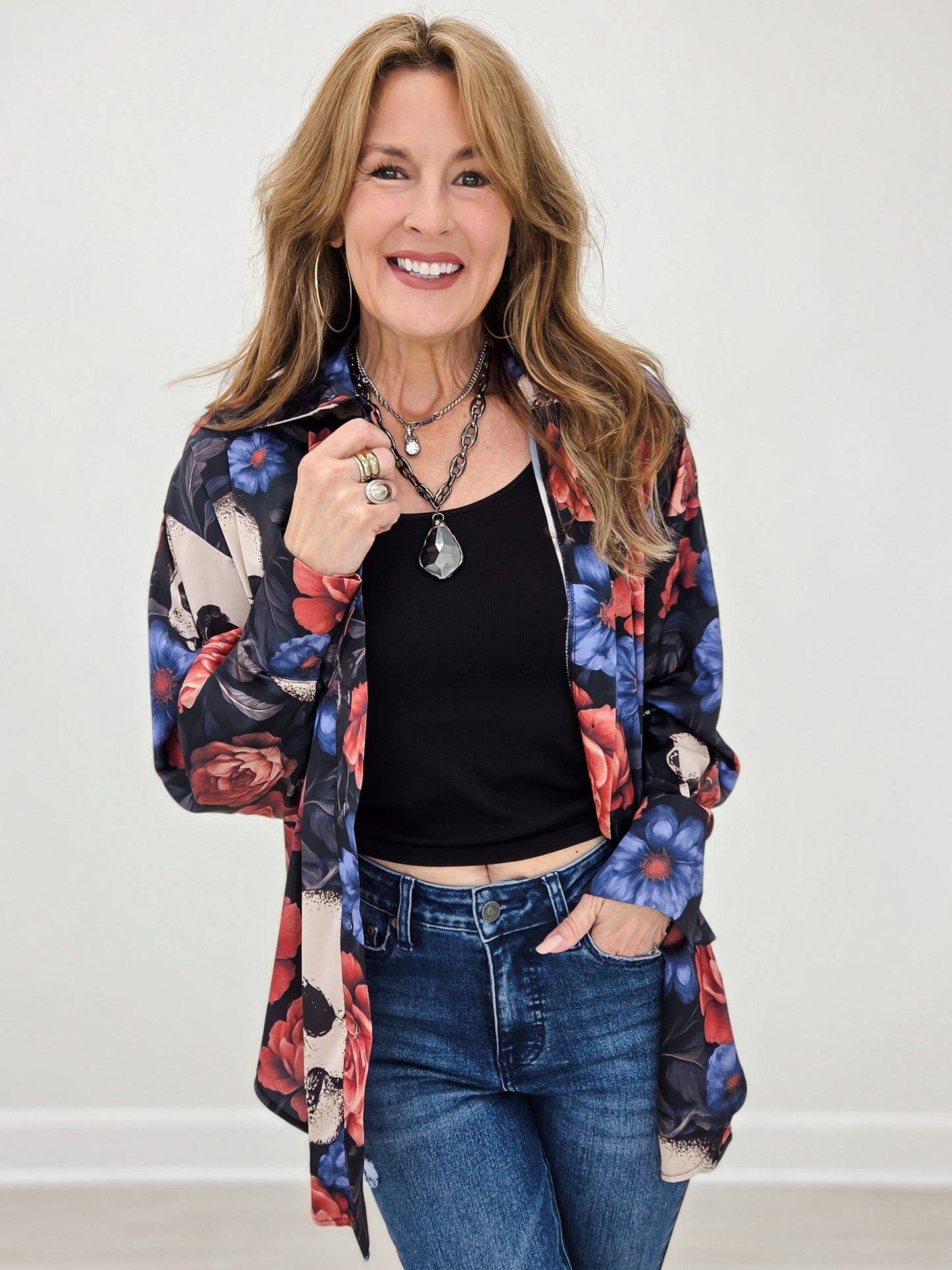 Day Of The Dead Button Down Top
