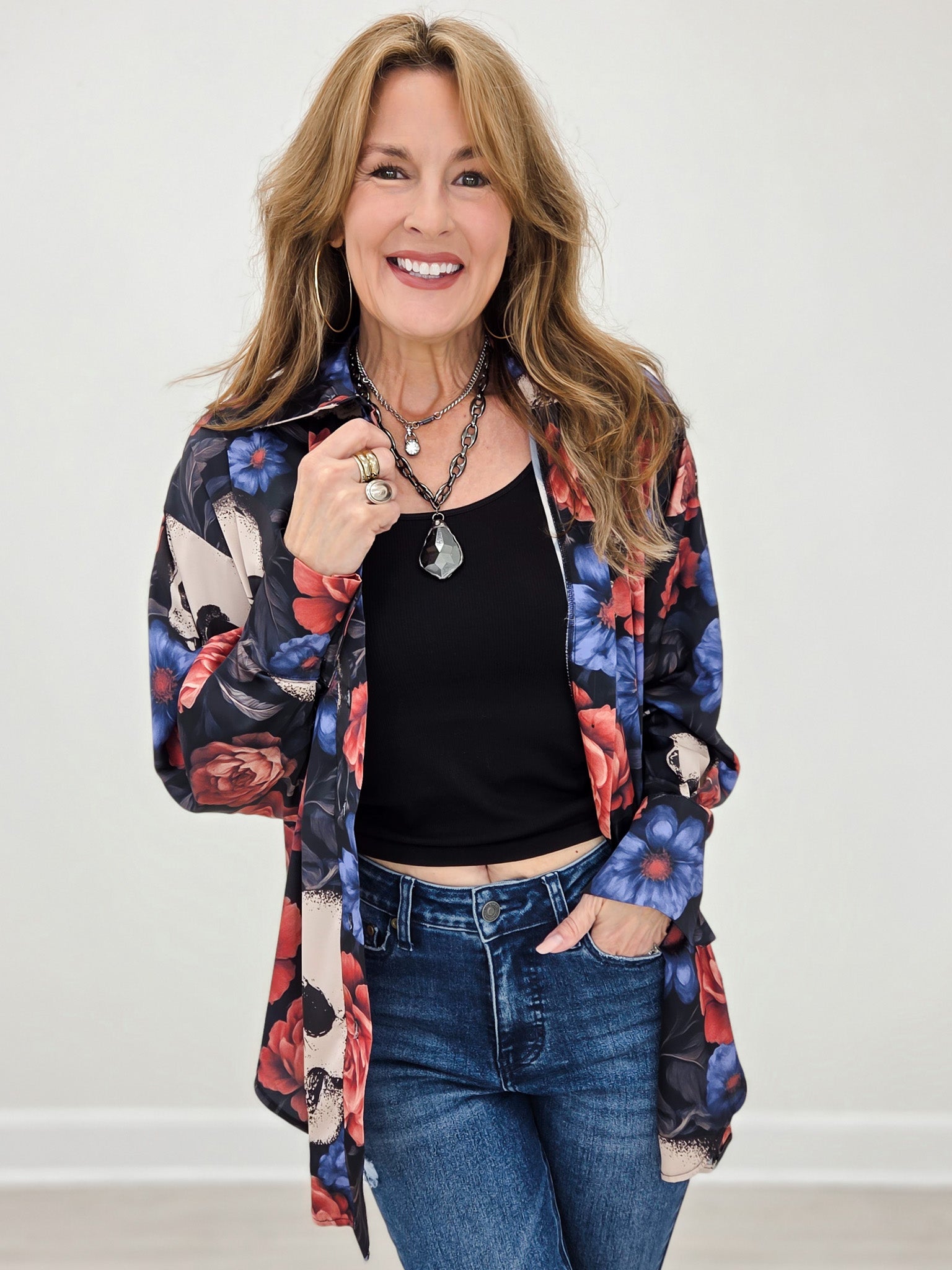 Day Of The Dead Button Down Top