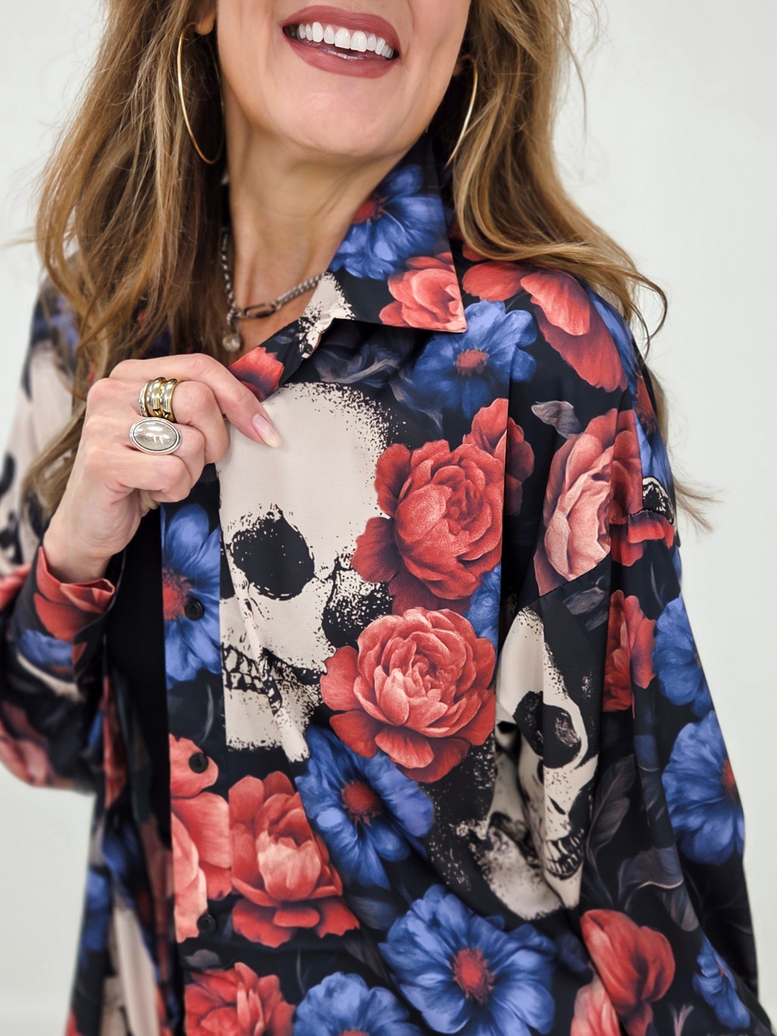 Day Of The Dead Button Down Top