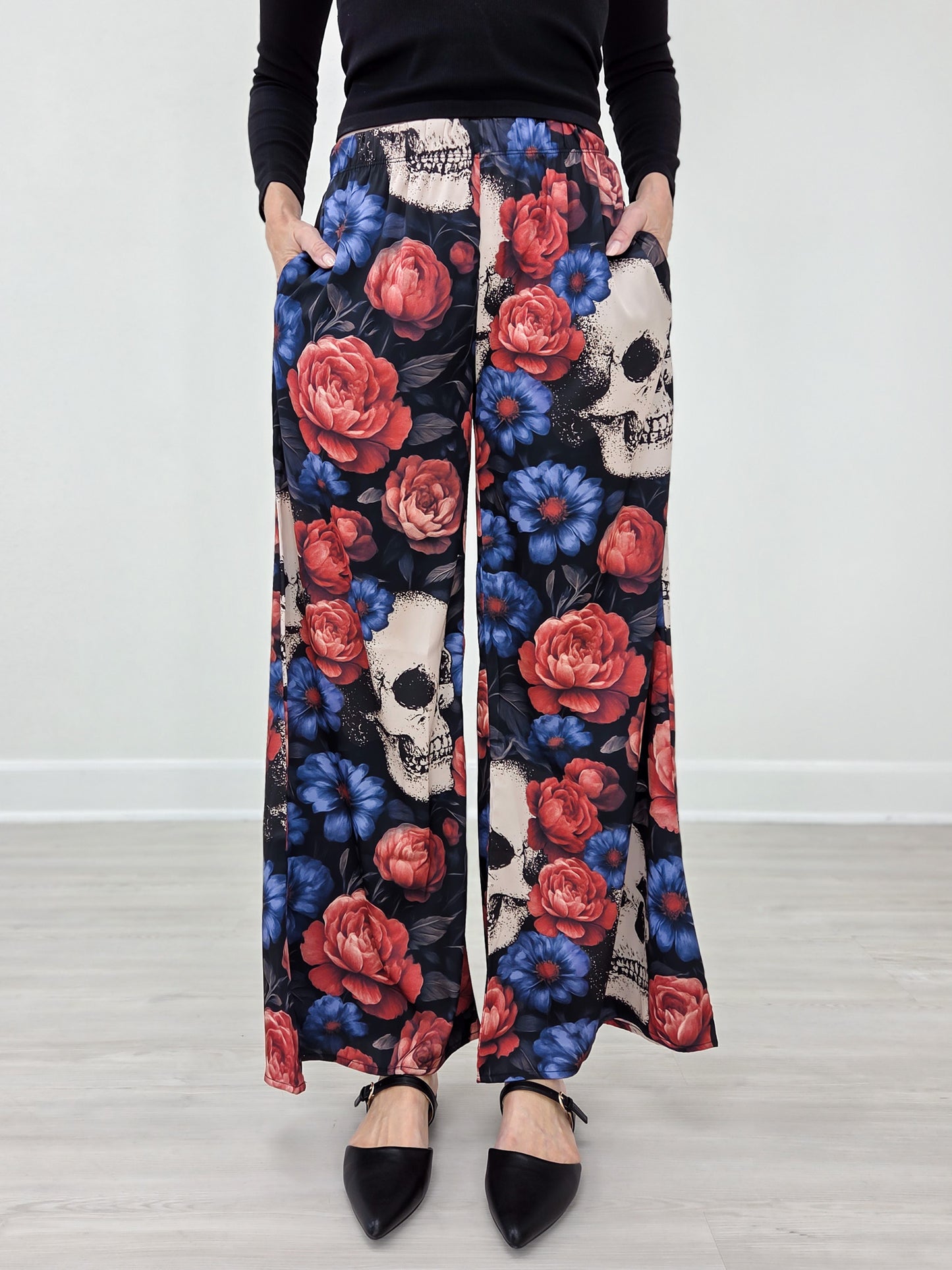 Day Of The Dead Skull Print Pants