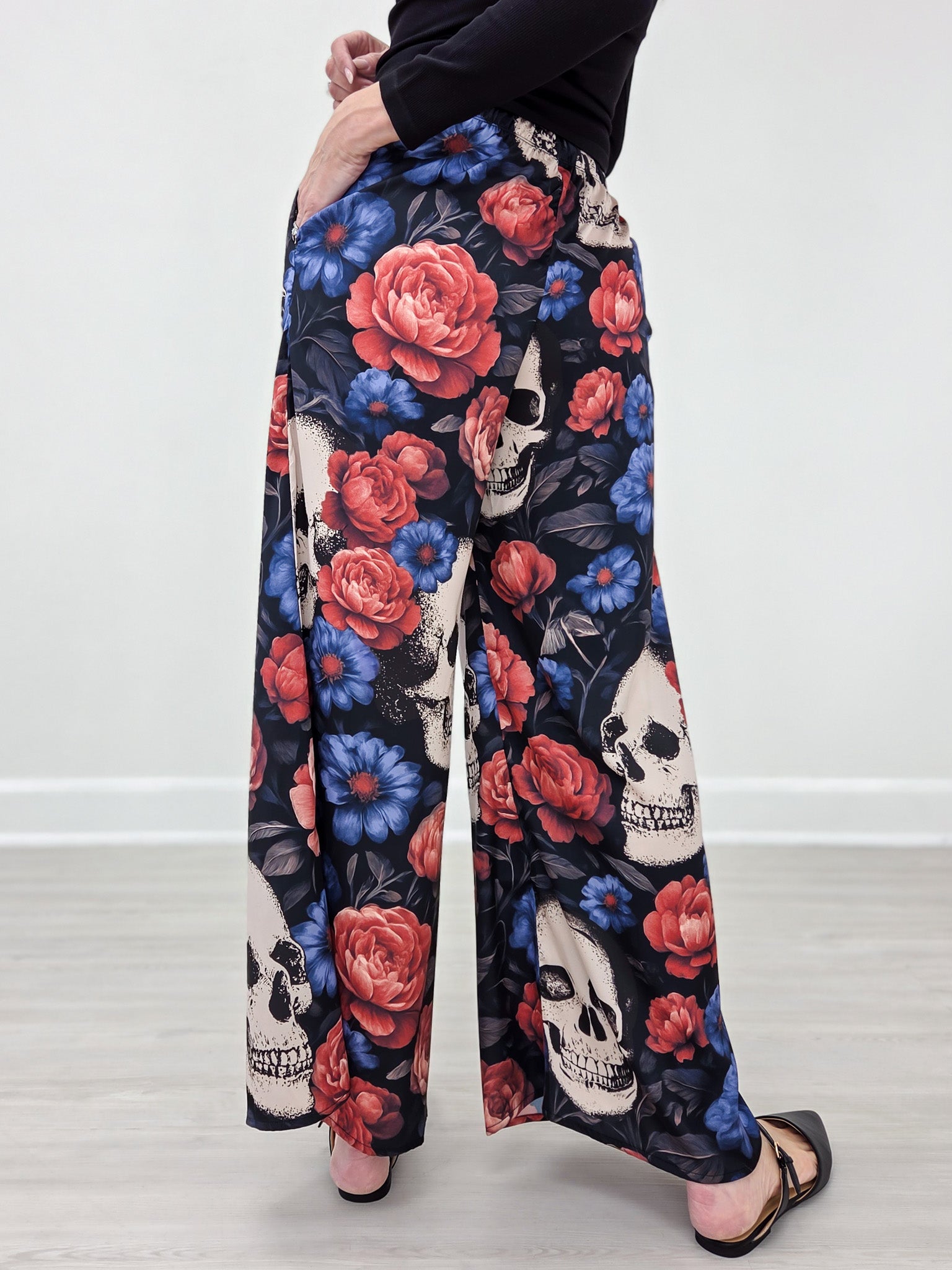 Day Of The Dead Skull Print Pants