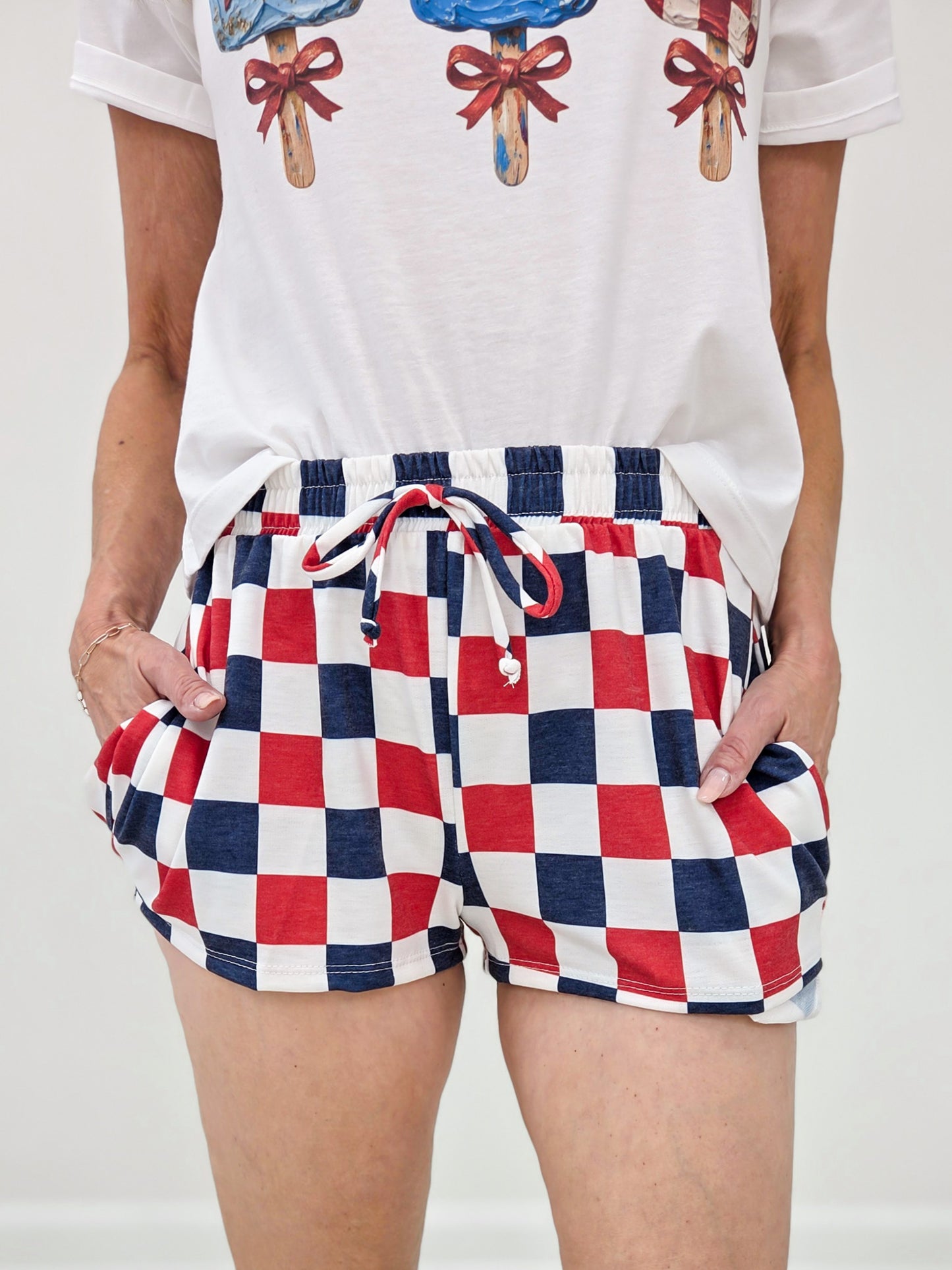 Checkered Cotton Short