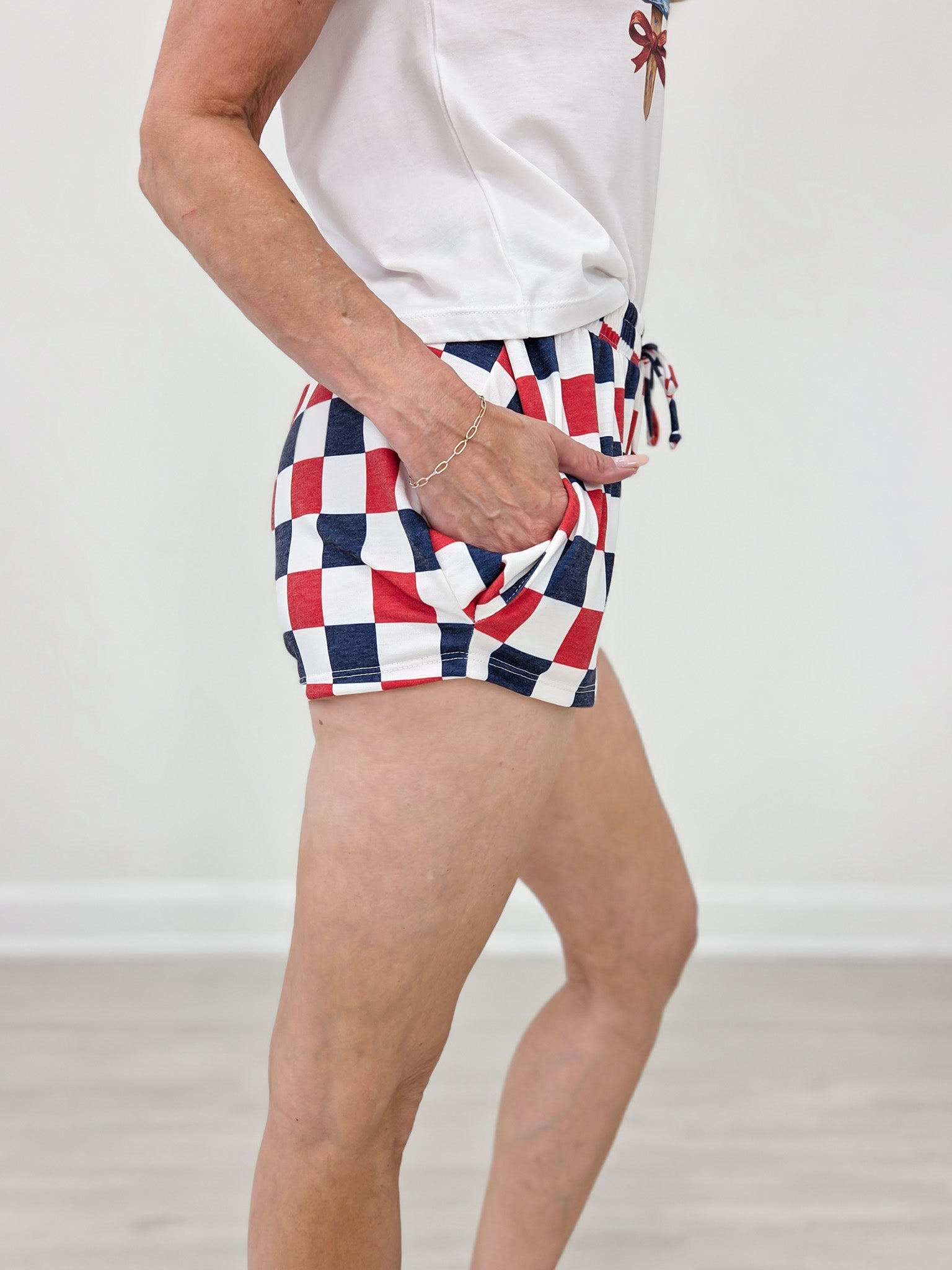 Checkered Cotton Short