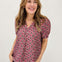 V-Neck Geo Printed Top