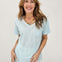 Short Sleeve Knit Shirt With A V-Neck Accented by Hand Stitch Detailing