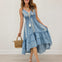 V-Neck Sleeveless Relaxed Fit Tiered Dress