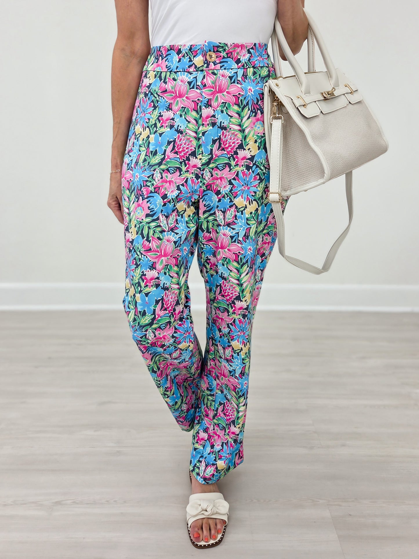 Relaxed Pants In Navy Multi