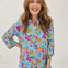 3/4 Inch Sleeve Lizzy With Mandarin Collar Top