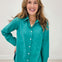 Long Sleeve Collared Button Down Top in Emerald