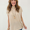 Soft Wool Blend Mock Neck Short Sleeve Sweater