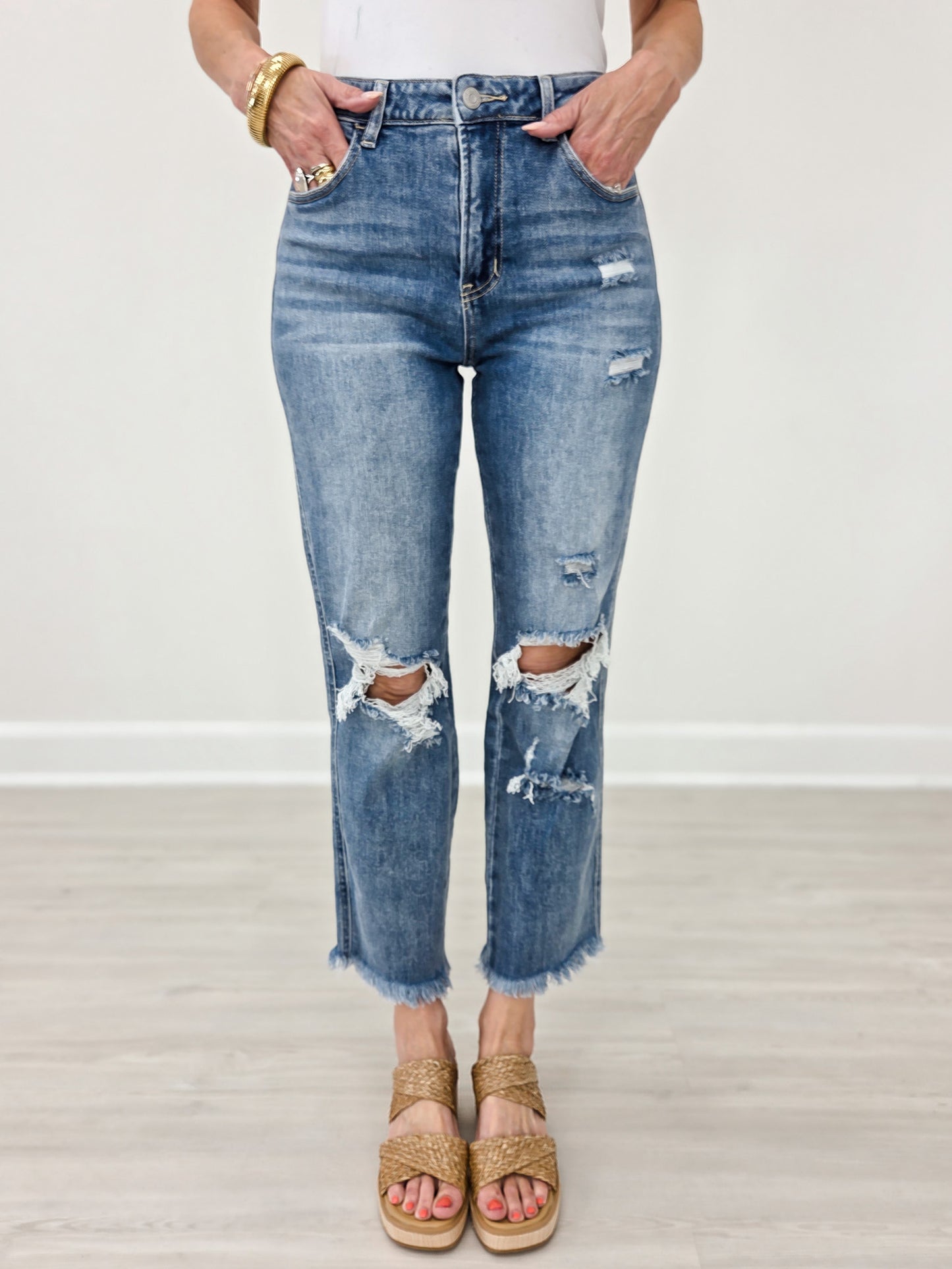 Comfort Stretch  High Rise Straight Jean