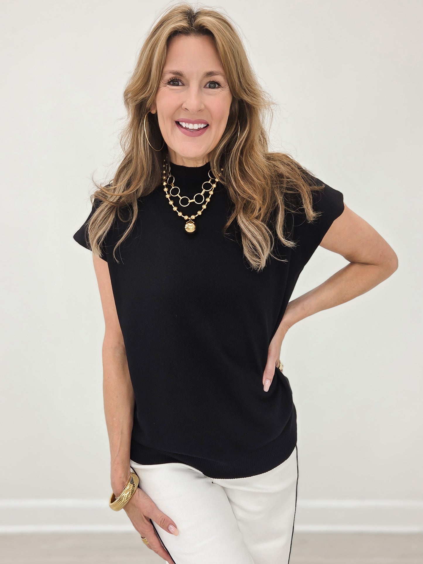 Black Mock Neck Sweater