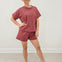 Dusty Pink Striped Oversized Short Set