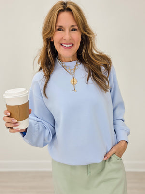 Modal Mock Neck Pull Over Top - Frost