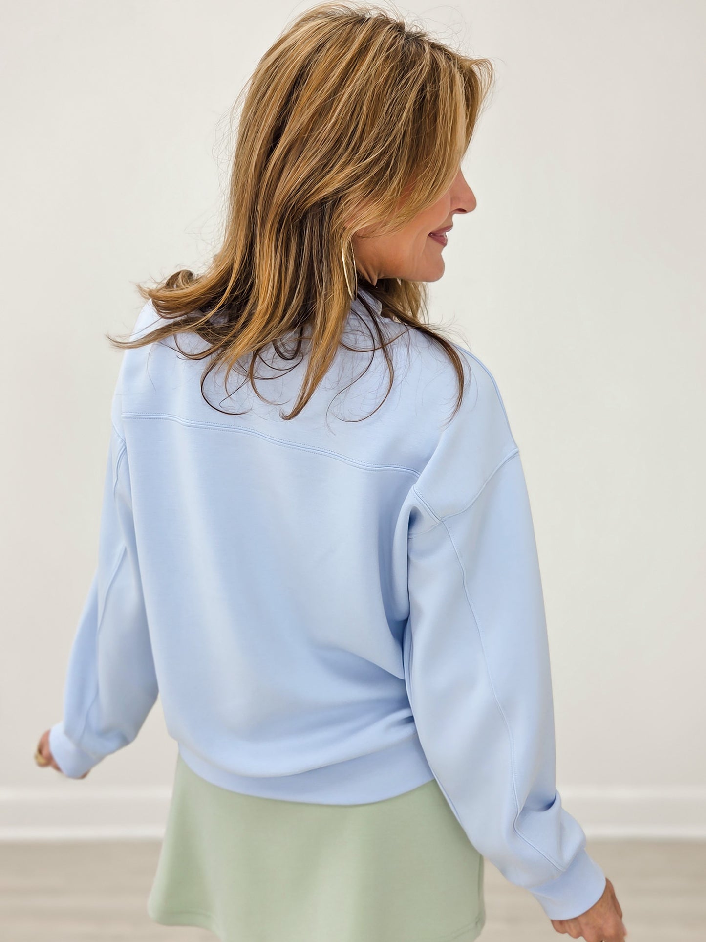 Modal Mock Neck Pull Over Top - Frost
