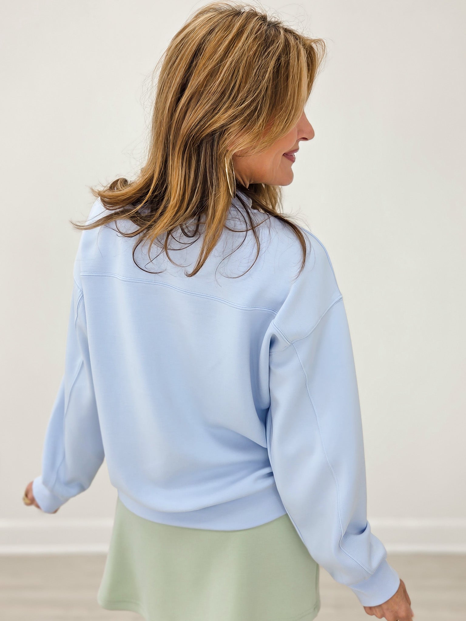 Modal Mock Neck Pull Over Top - Frost