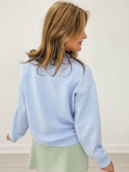 Modal Mock Neck Pull Over Top - Frost