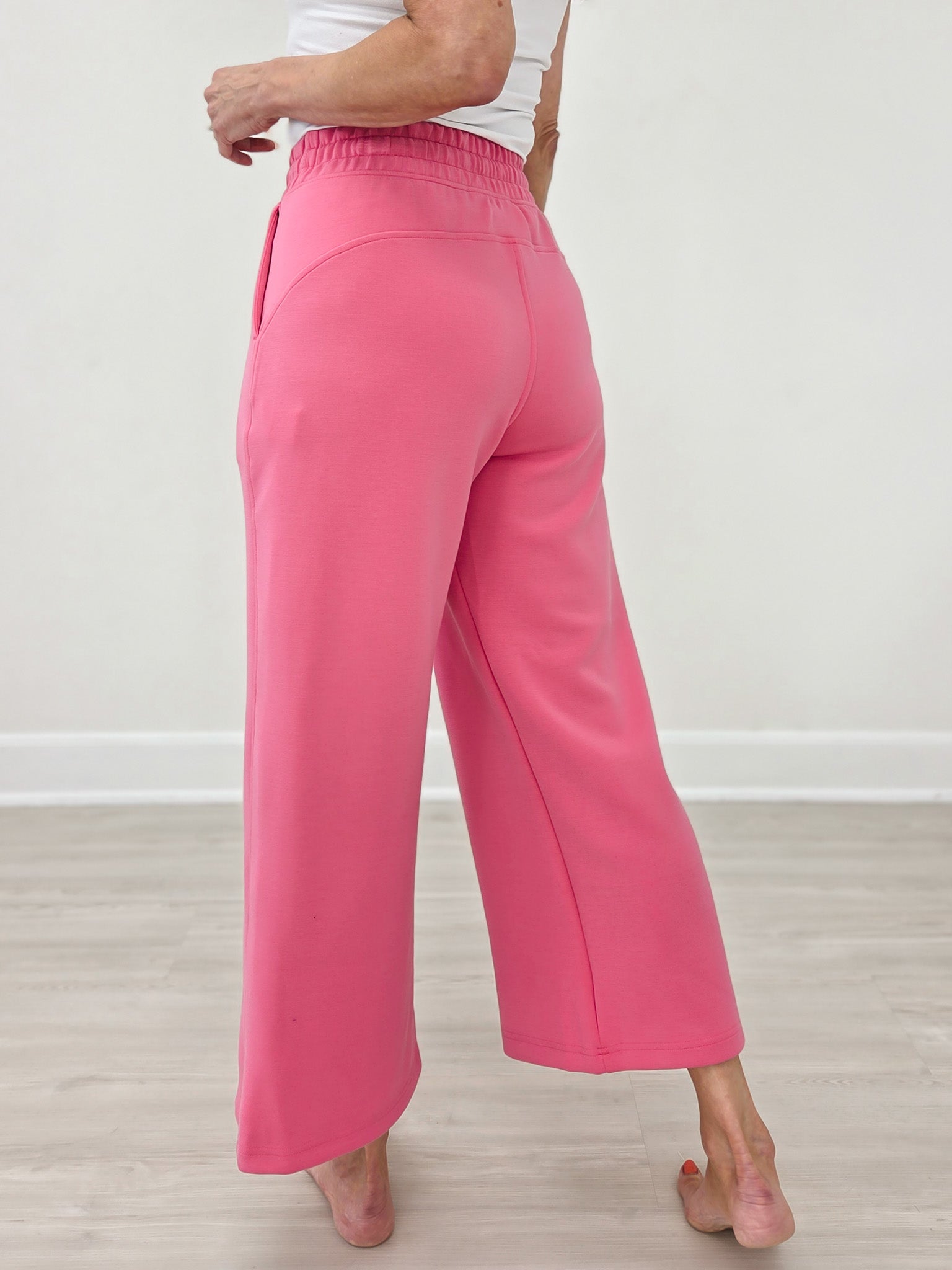 Modal Cropped Wide Leg Pant - Brink Pink