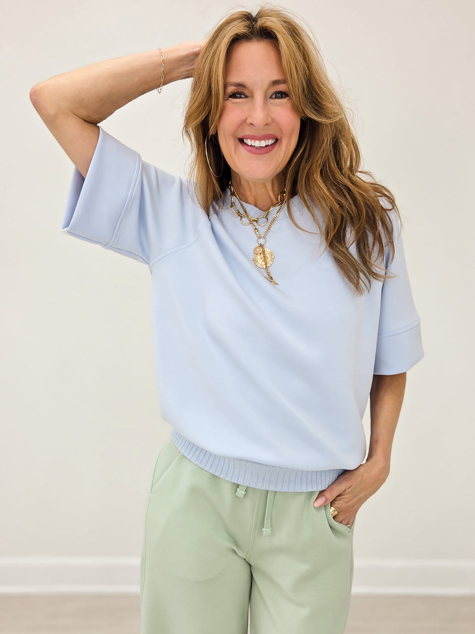 Modal Luxe Short Sleeve Top - Frost