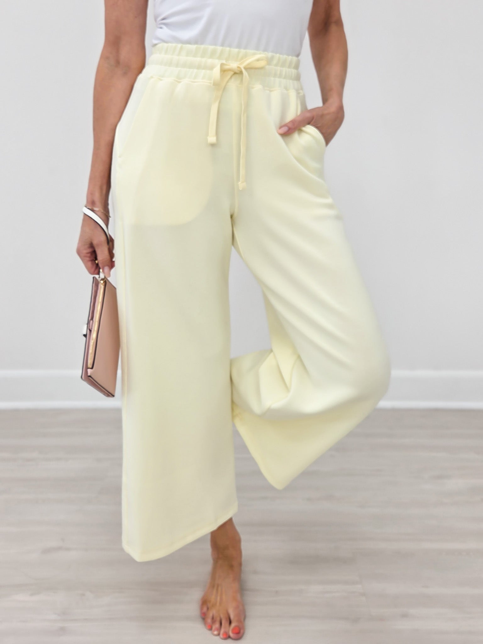 Modal Cropped Wide Leg Pant - Lemonilla