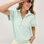 Modal Poly Quarter Zip Short Sleeve - Soft Mint
