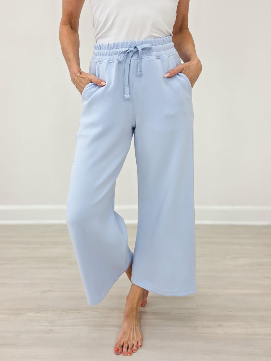 Modal Cropped Wide Leg Pant - Frost