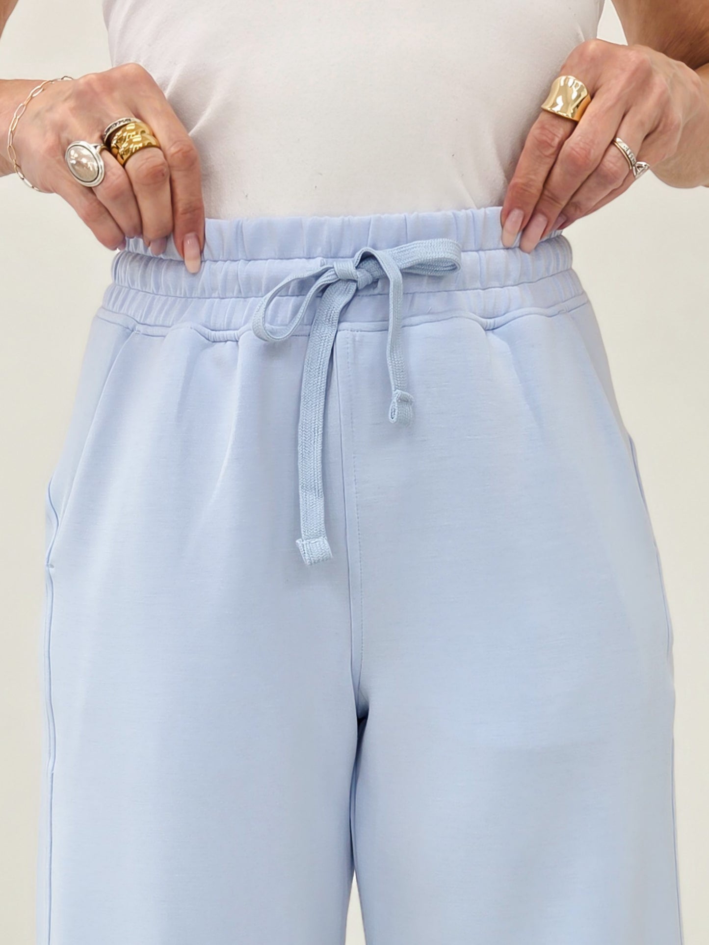 Modal Cropped Wide Leg Pant - Frost