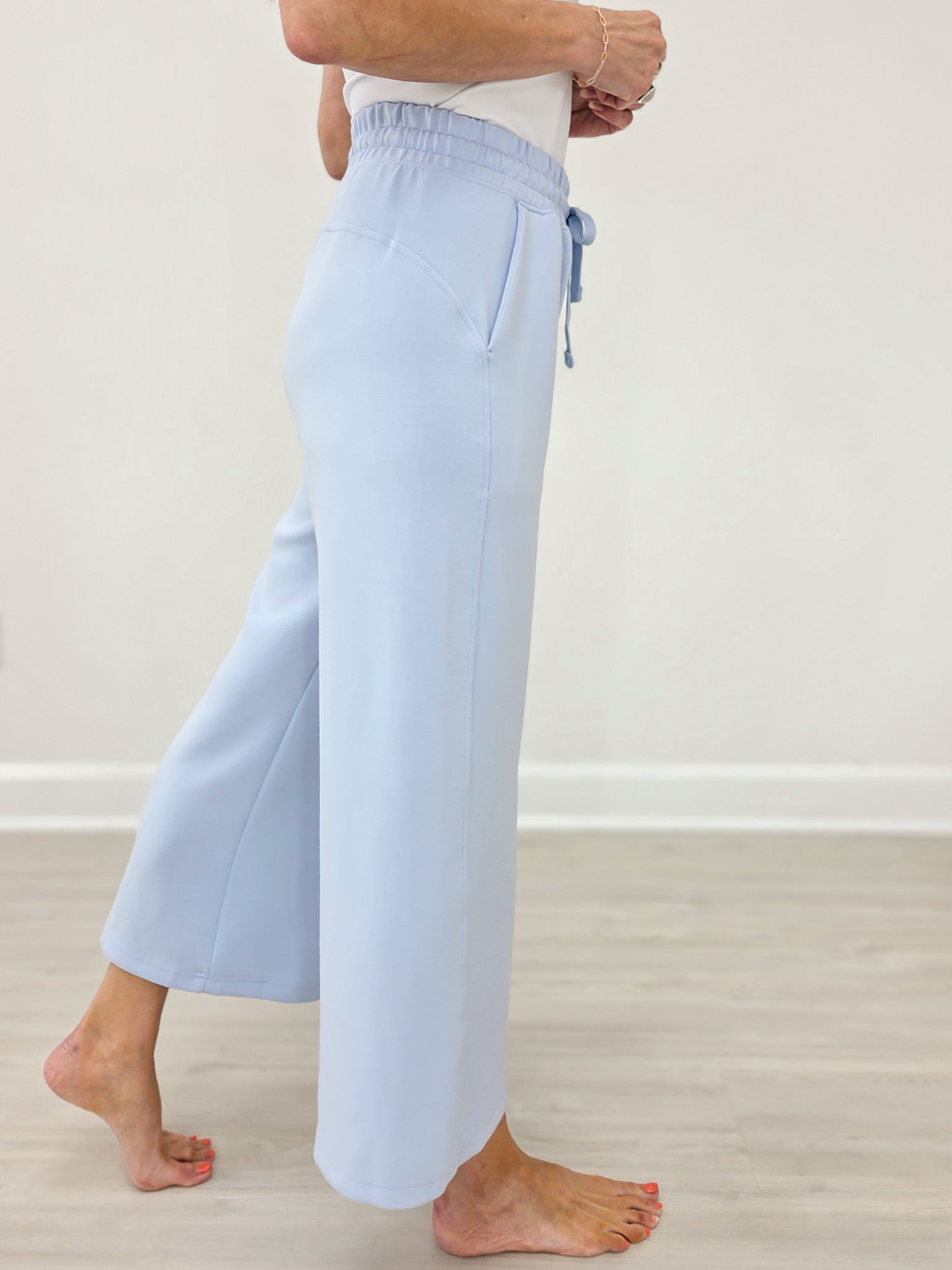 Modal Cropped Wide Leg Pant - Frost
