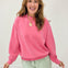 Modal Mock Neck Pull Over Top - Brink Pink
