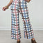 Comfort Stretch Gingham Wide Leg Jean-Smokey