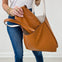 Reversible Never Full Everyday Tote Bag -Camel/White