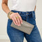Thin Woven Handmade Leather Wallet- Grey