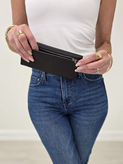 Woven Handmade Leather Wallet- Black