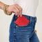 Leather Woven Credit Card Wallet -Red