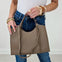 The Parker Medium Leather Tote- Camel