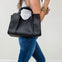 The Parker Medium Leather Tote- Black