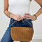 The Sable-Suede Woven Handbag With Adjustable Strap