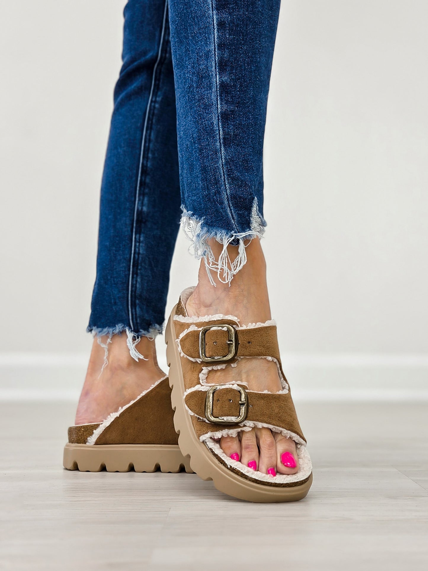 Corkys Hearsay Sandals in TOBACCO FAUX SUEDE