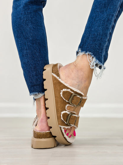 Corkys Hearsay Sandals in TOBACCO FAUX SUEDE